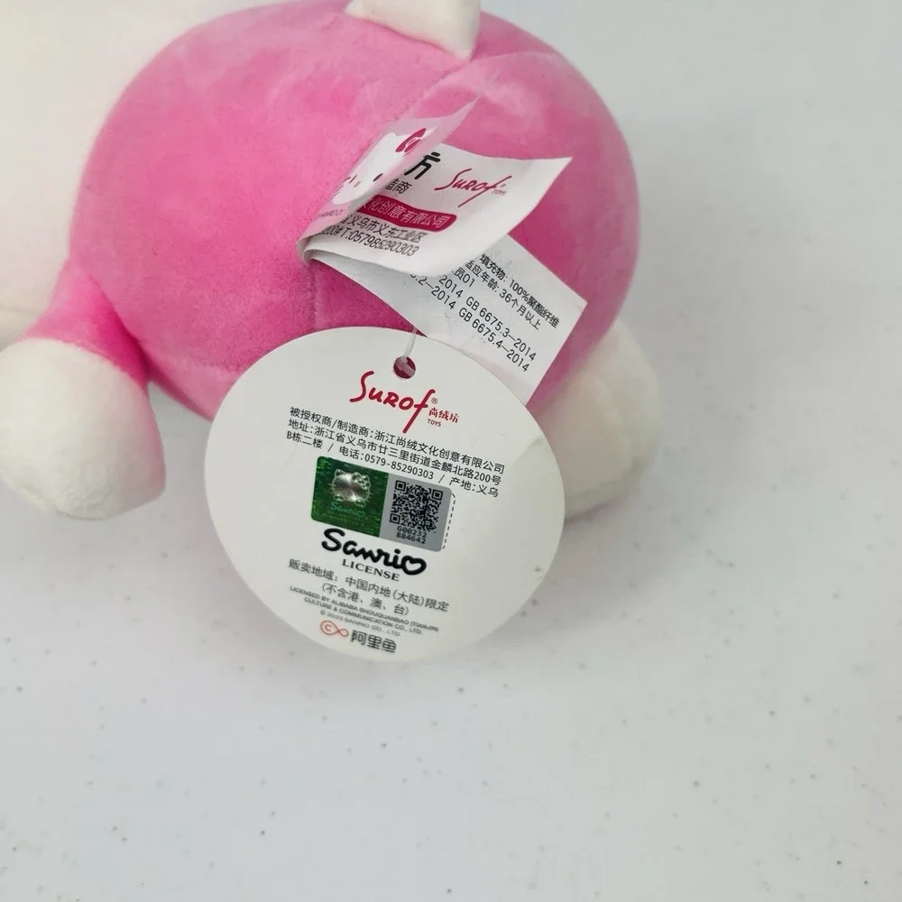Hello Kitty Pink Plaid‎ Bunny Headband Bow Tutu Blushing Winking Plush 9